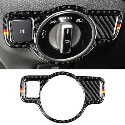 Naklejka Dekoracyjna przycisku Włącznika Świateł Wewnętrznych Samochodu z Włókna Węglowego dla Mercedes Benz A B C E G CLA GLA GLK GLE GL GLS