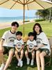 American Retro Family Matching Summer Tees: Mother-Daughter & Father-Son Vacation Outfits