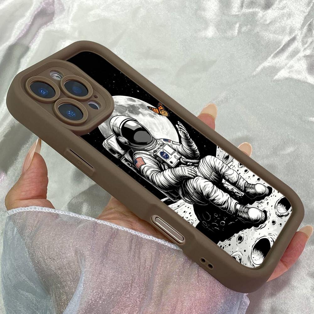 

JT52 Astronaut s Moon Adventure Butterfly Realme C35 15 Huawei Honor 70 90 Infinix Tecno itel Motorola Google All Model Angel eyes Soft TPU Phone Case itel RS4 коричневий