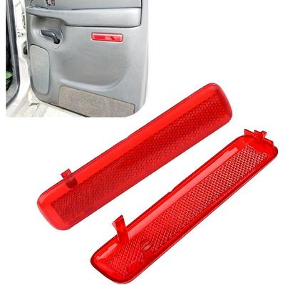 2PCS Car Door Red Reflector Panel, Compatible with Chevrolet GMC Yukon 2003-2007, Rear Left Driver and Right Passenger Side Door Interior Reflector,