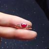 Yanyu Korean Style Red Zircon Women's Adjustable Ring - Elegant and Versatile Fashion Statement
