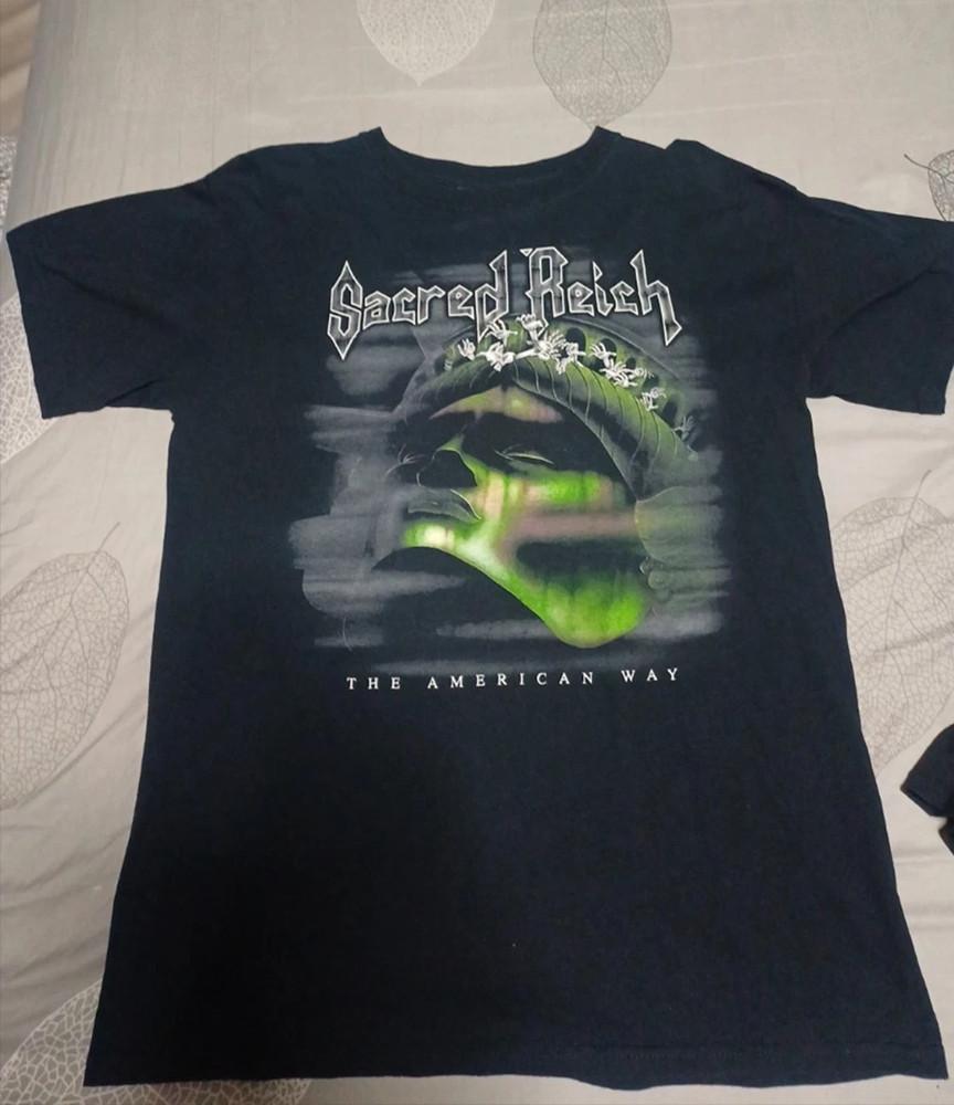 Редкий Подарок Sacred Reich для Фаната Хлопок Черный S-2345XL Унисекс Футболка Унисекс Футболка XXXL