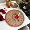 Jute Table Mats Christmas Woven Placemat Ins Printed Hairball Thermal Insulation Mat Retro Cotton and Linen Decorative Mat