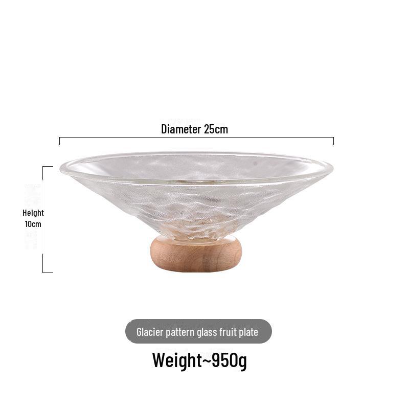 

Тарелка для десерта Happy Tao Luxury из стекла и дерева — идеально подходит для фруктов, закусок и конфет