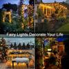 Wasserdichte Solar-Lichterketten für den Außenbereich - 1/2/4 Sets 8 Modi Funkelnd Warmweiß für Terrasse Garten Baum Hof Party Dekoration
