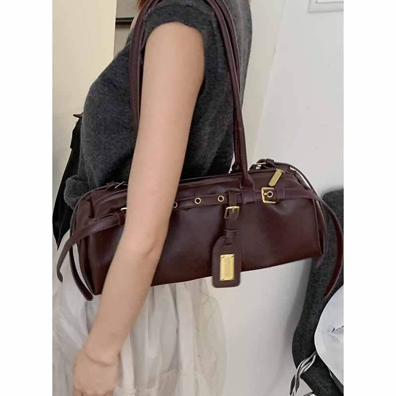 Medieval Underarm Bag Women's Autumn 2025 New Maillard Style Bowling Bag Large-capacity Shoulder Commuter Bag