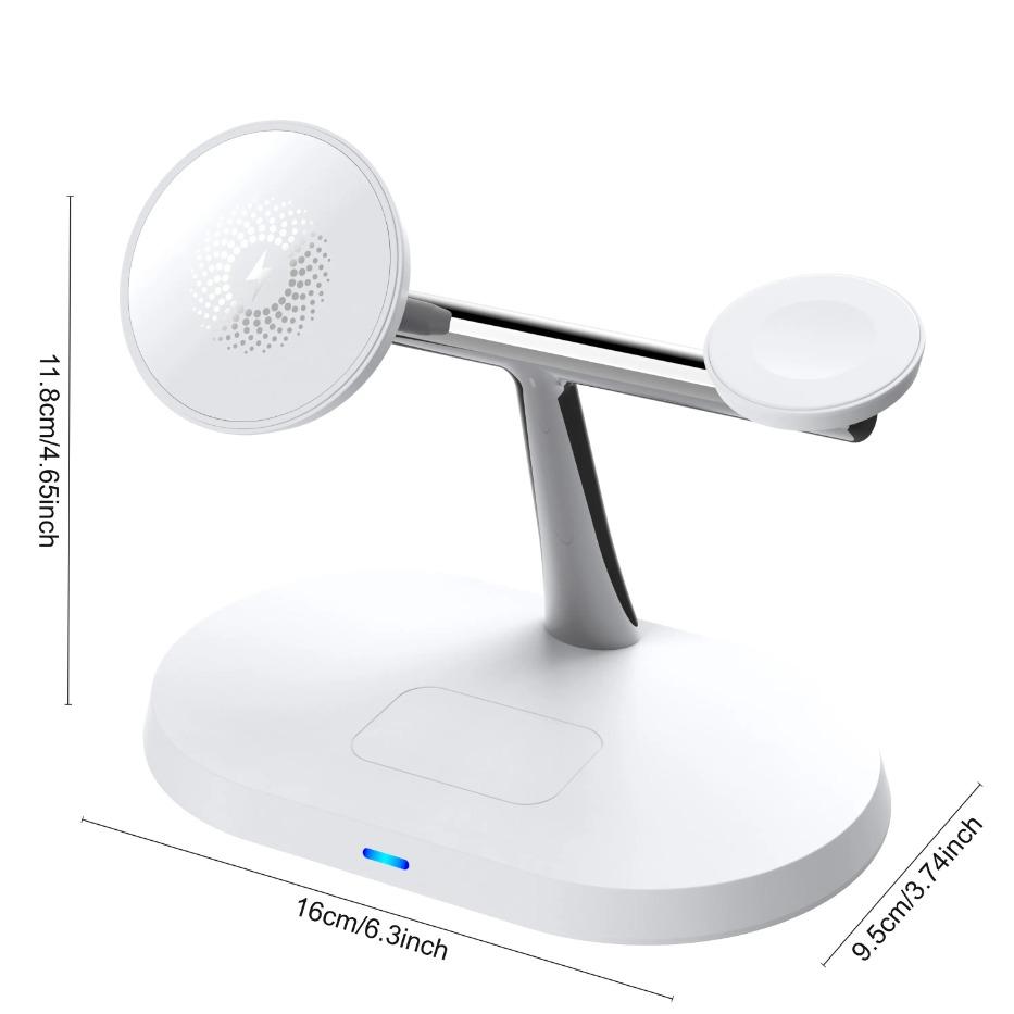 3 in 1 Magnetic Wireless Charger Stand For Magsafe iPhone 17 16 15 14 13 12 Apple Watch 8 7 Airpods Pro Fast Charging Station