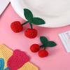 Crochet Cherry  Handmade Woven Fabric Appliques for Hair Clips DIY CraftsSpring Holiday Gift Accessories Kit