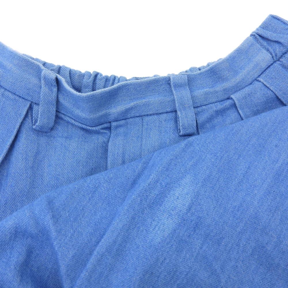 TENNE HANDCRAFTED MODERN Cotton tuck wide pants bottoms for women blue S Bottoms S blueUsed