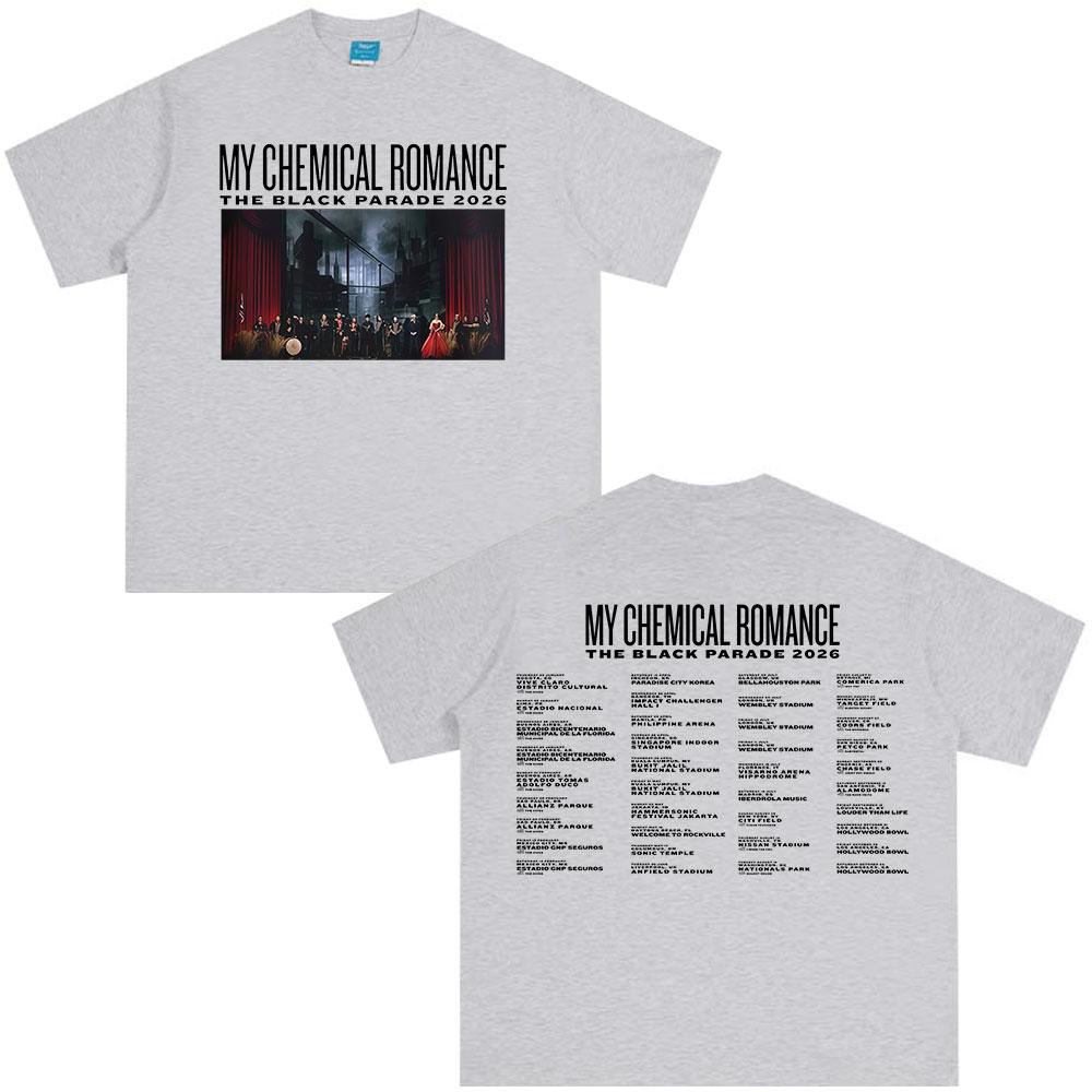 

Rock Band My Chemical RoUnisexce Tshirt The Black Parade 2026 Tour Tshirts Unisex Women Clothing Casual Harajuku Y2K Top Streetwear 4XL