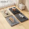  2-in-1 Non-Slip Dog Potty Tray Cat Litter Mat - Waterproof Soft Paw-Friendly Design with Grid Pattern for Easy Cleaning