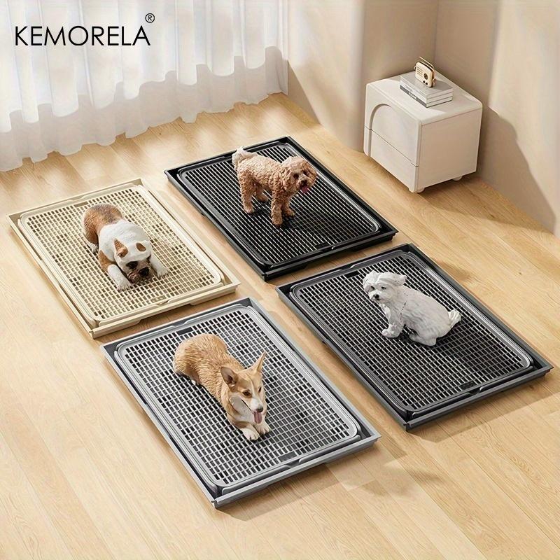  2-in-1 Non-Slip Dog Potty Tray Cat Litter Mat - Waterproof Soft Paw-Friendly Design with Grid Pattern for Easy Cleaning