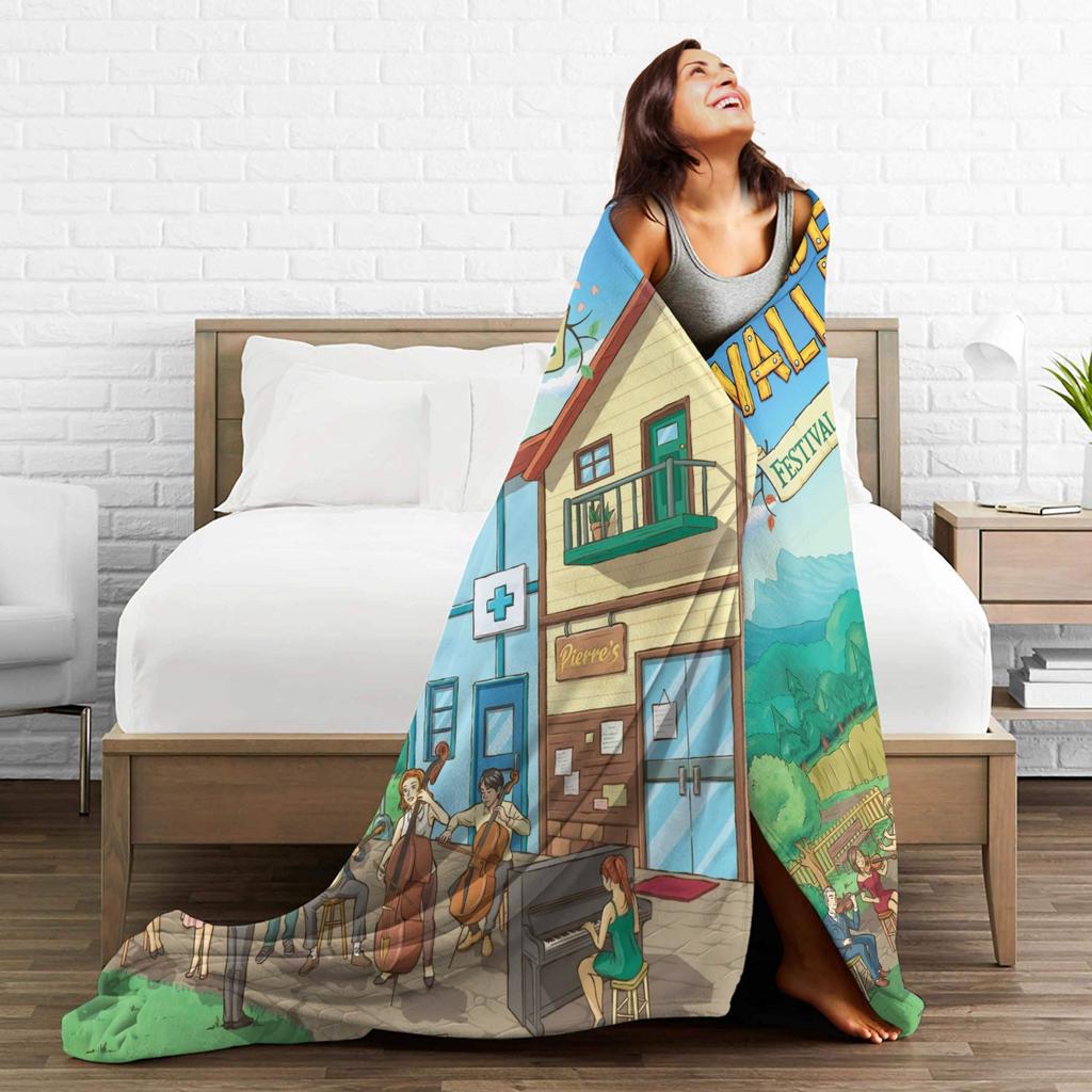 Festival of Seasons Stardew Valley Flannel Blanket Winter Warm Soft Throw Blanket for Child Living Room Fashion Sofa Bed Cover