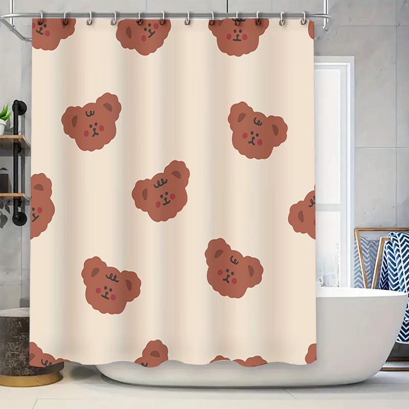 

Creative Cartoon Animal Shower Curtain Home Decor Waterproof Fabric Bathroom Decoration For Kids Bathrooms Brown Bears Printed ( W60H190(CM)-1 Pcs