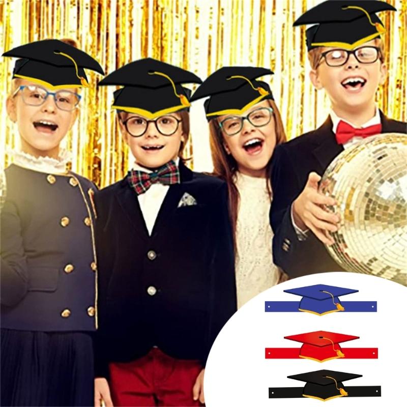 10pcs Colorful Graduation Hat for End Of Year Ceremonies Classroom Supplies Handmade Paper Headwear with Tassels