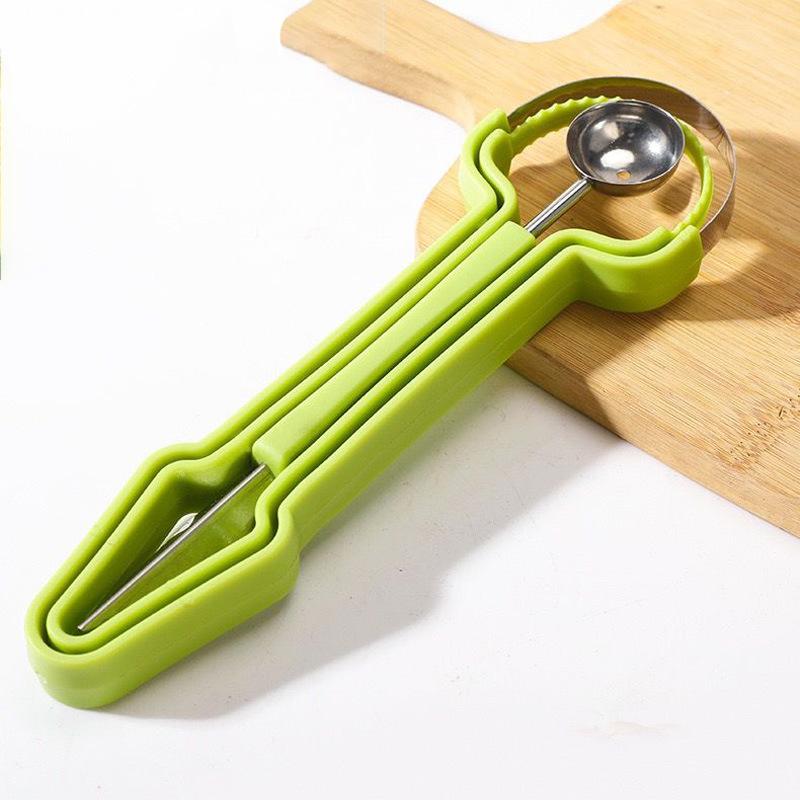 

Melon Baller Scoop Set 4 In1 Fruit Cutters Shapes Watermelon Scooper Fruit Scooper and Baller Stainless Steel Fruit Carving Tool