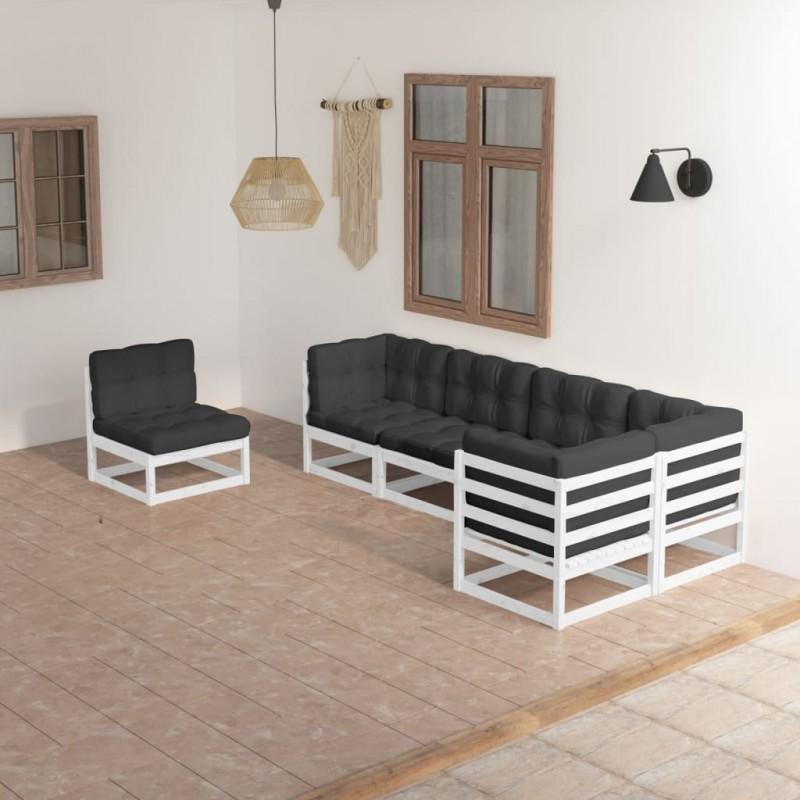 Day and Night - Day and Night Garden Furniture 6 Pieces with Cushions Made of Solid Pine Wood