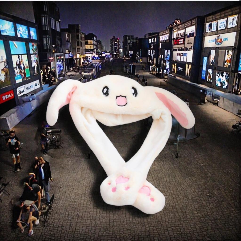Festival Party Dress Plush Rabbit Hats Glowing Pikachu Ears Adult Children Funny Cute Stitch Moving Ears Cap Polyester