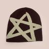 Pentagram Jacquard Simple Knitted Hat Men And Women Warm Street Personality Hip Hop Skateboard Pullover Hat