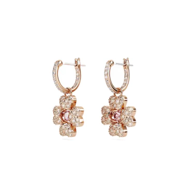 Swarovski flower hoop earrings