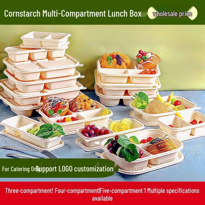 Disposable Eco-Friendly Corn Starch Microwavable Divided Food Container