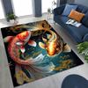 Luxurious Lucky Koi Fish Yin Yang Carp Cartoon Rug for Bedroom Living Room Sofa Home Doormat Decor,Large Kids Non-slip Floor Mat