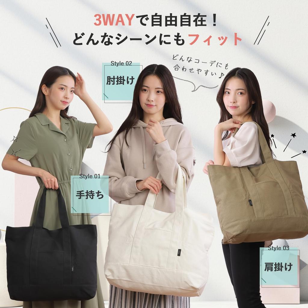 [tóti] [No More Capacity Worries] 30L Large Capacity Tote Bag, Large Canvas, Thick and Lightweight, 100% Cotton, Shoulder Bag, Men's and Women's,