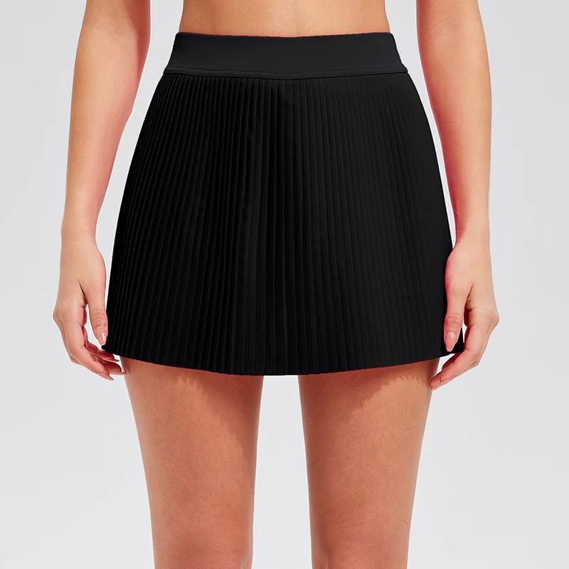 Womens Athletic Tennis Skirt With Built-in Shorts Anti-See-Through Running Yoga Skort Gym Fitness Workout