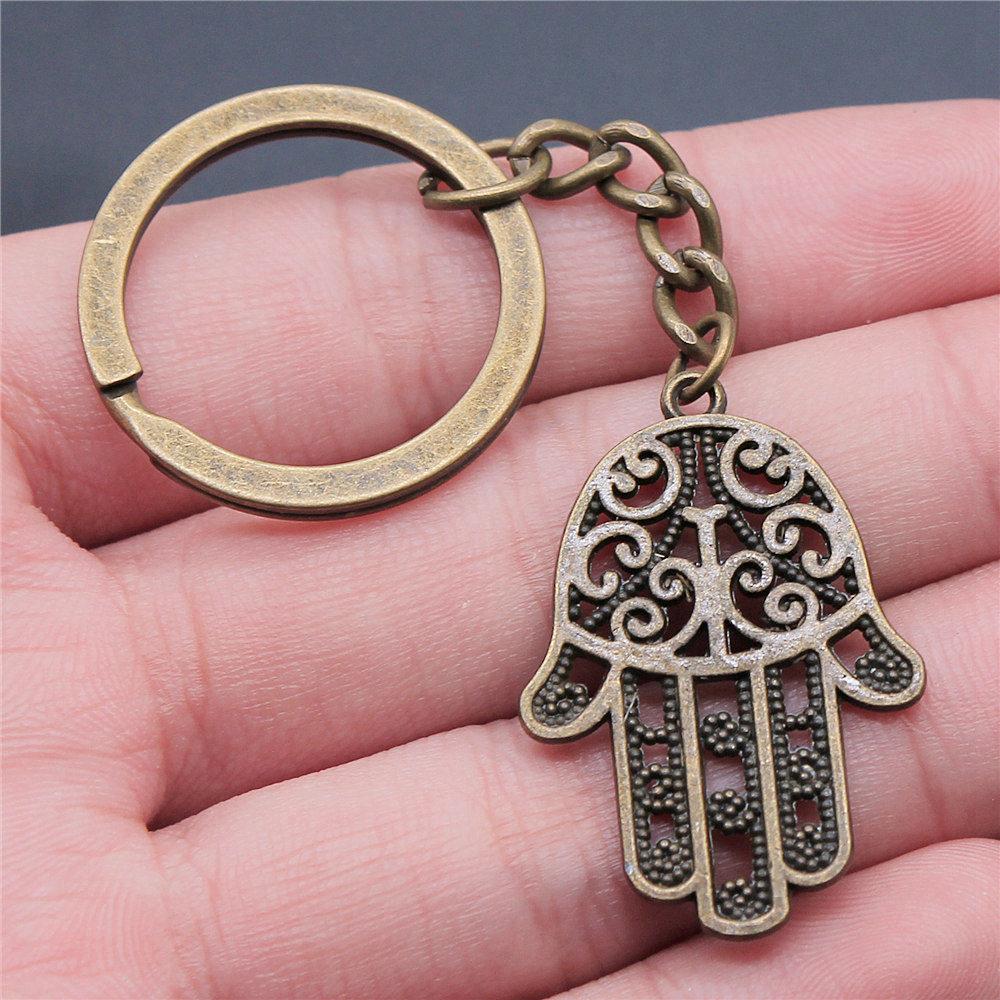 28mm Key Ring Hamsa Hand Eye Of Horus Wedding Jewelry Findings QY025