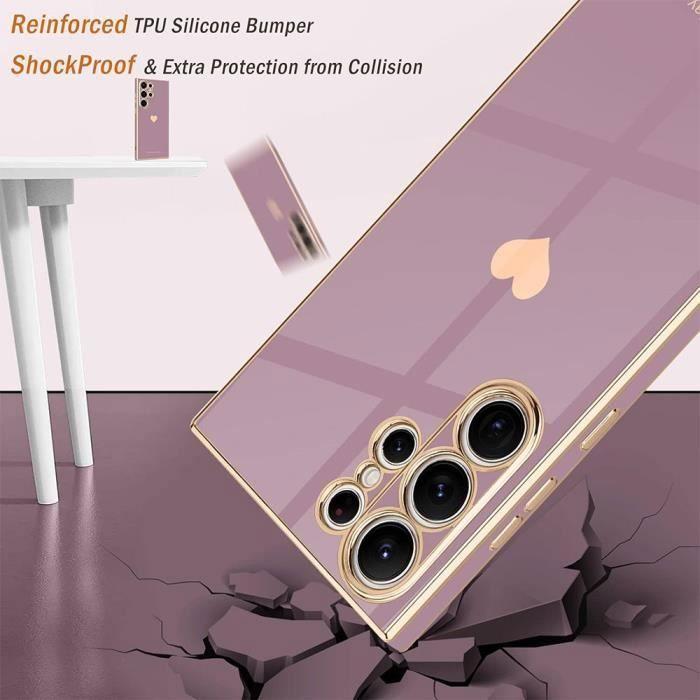 Coque - BOOLING - pour Samsung Galaxy S23 Ultra - Silicone Liquide - Motif Amour - Protection Antichoc