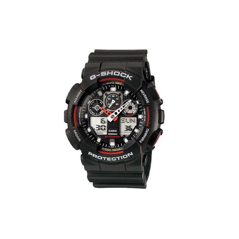 

Casio LCD/Pointer Dual Display Series Cool Classic Fashion Sports Waterproof Quartz Movement Resin Strap Japanese and Korean Watch Men s GA-100-1A4DR чёрный
