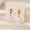Pearl water drop pendant cute stud earrings k gold fashion trend versatile party jewelry gift