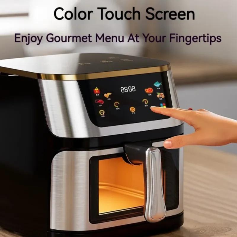 1400W Household Multifunctional Air Fryer 8L/10L Large Capacity Touch Screen Oil-free Cooking Machine