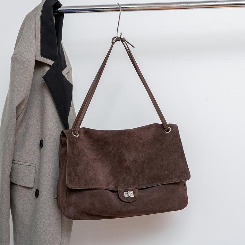 Bolso de cartero de ante esmerilado sensación de bandolera bajo el brazo moda casual gran capacidad bolso de hombro tote
