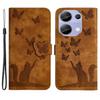 For Xiaomi Redmi Note 13 Pro 4G/Poco M6 Pro 4G Lommebok Telefondeksel Sommerfugl Katt Imprint Lærdeksel