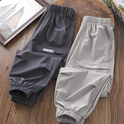 Ice Silk Cool Boys Quick-Dry Summer New 2025 Children's Thin Sports Pants for Older Boys Students Mosquito-Repellent Pants