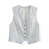 Jnleaog Summer New Arrival Women's Clothing Fashion Style French Style Fashion All-Match Commute Style Casual Stripes Vest