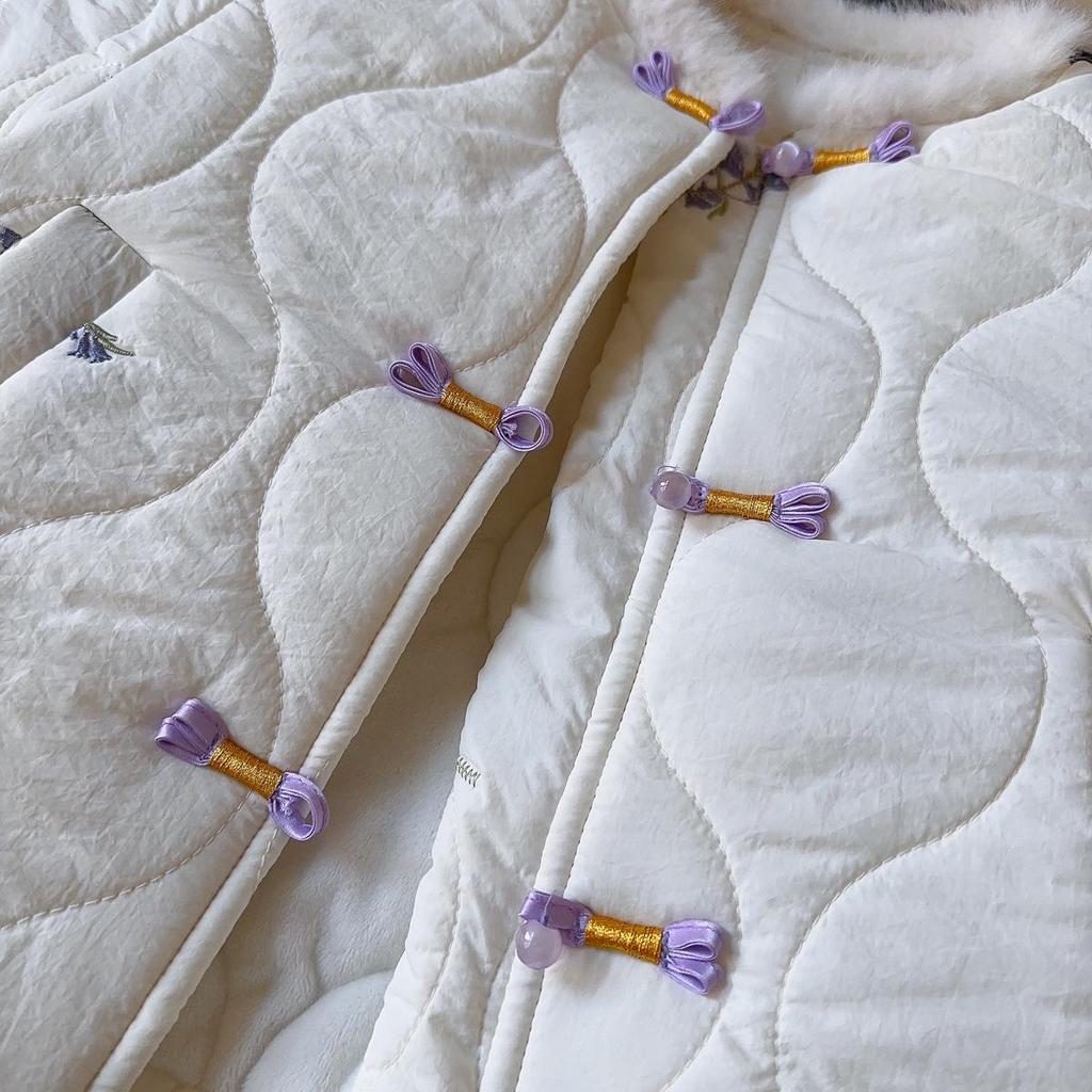 Girls' Korean-Style Winter Cotton Jacket with Fur Trim - BWB079