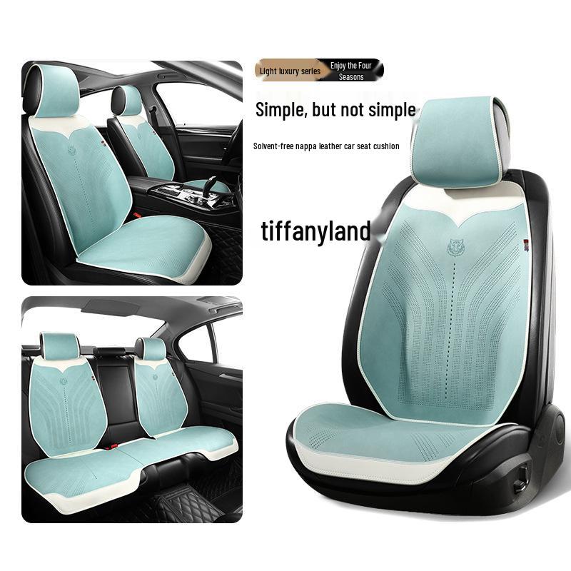 Ultra-Thin Light Luxury Suede Car Seat Cover Set - Four Seasons Universal, Three-Piece Cushion