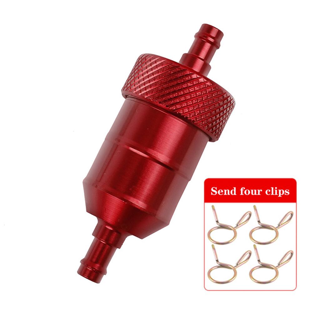 Motorcycle Oil and Gas Fuel Filter Aluminum Alloy Gasoline Cleaner Filter Reusable Cleanable Fuel Filter for Motocross ATV Quad