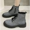 Fashion Autumn Retro Trendy Women's Combat Boots Thick Bottom Street Canvas Shoes Outdoor Women Platform  Motorcycle Boots Botas Mujer