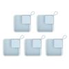 5pcs Square Makeup Sponge Box Transparent Portable Hanging Cosmetic Sponge Case for Girl Blue