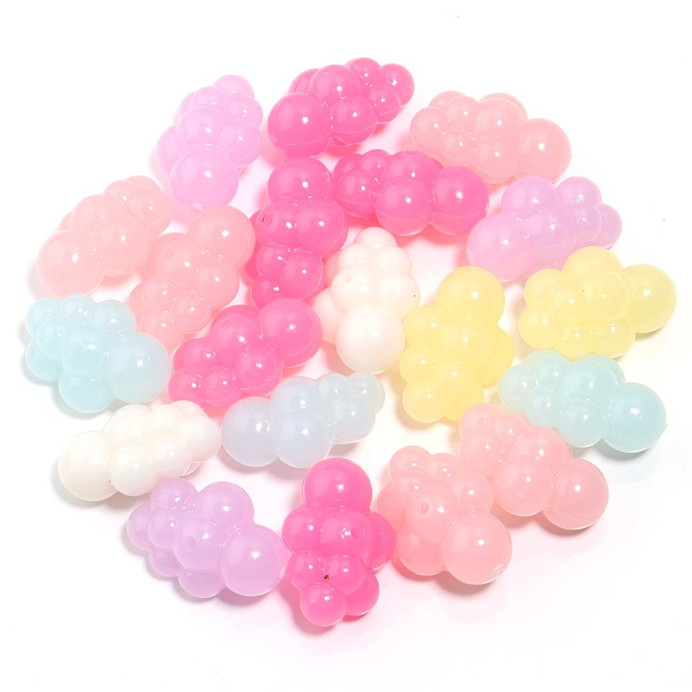 10/20pcs Cloud Shape Acrylic Beads Cute Jelly Color Loose Spacer Beads For Jewelry Making DIY Bracelets Phone Key Chain Supplies