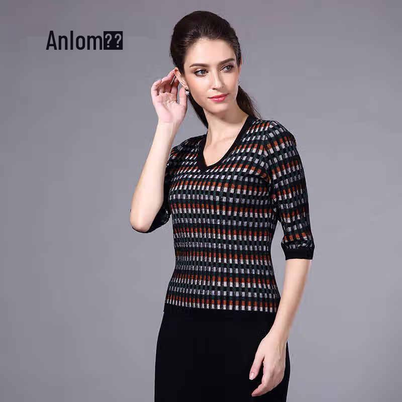 Anlom Women's Striped Knit Base Layer Top