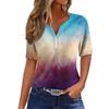 Women's T Shirt Tee Print Button Short Sleeve Daily Weekend Fashion Basic V, Neck Regular Top
