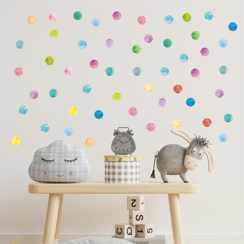 Ink Color Polka Dot Cartoon Home Wall Sticker Can Remove The Bedroom Living Room Background Decoration Sticker