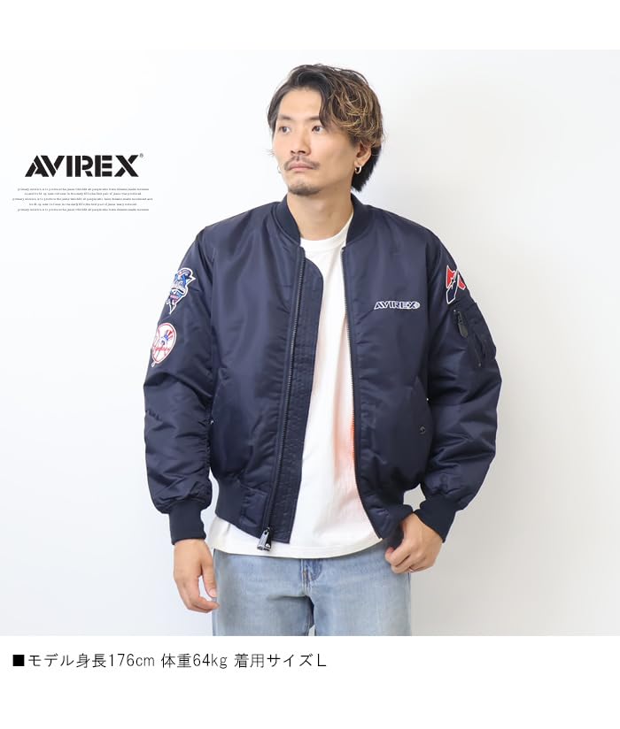 MLB Collaboration Jacket [AVIREX] MA-1 783-3252049 (M Size, 120 Navy)