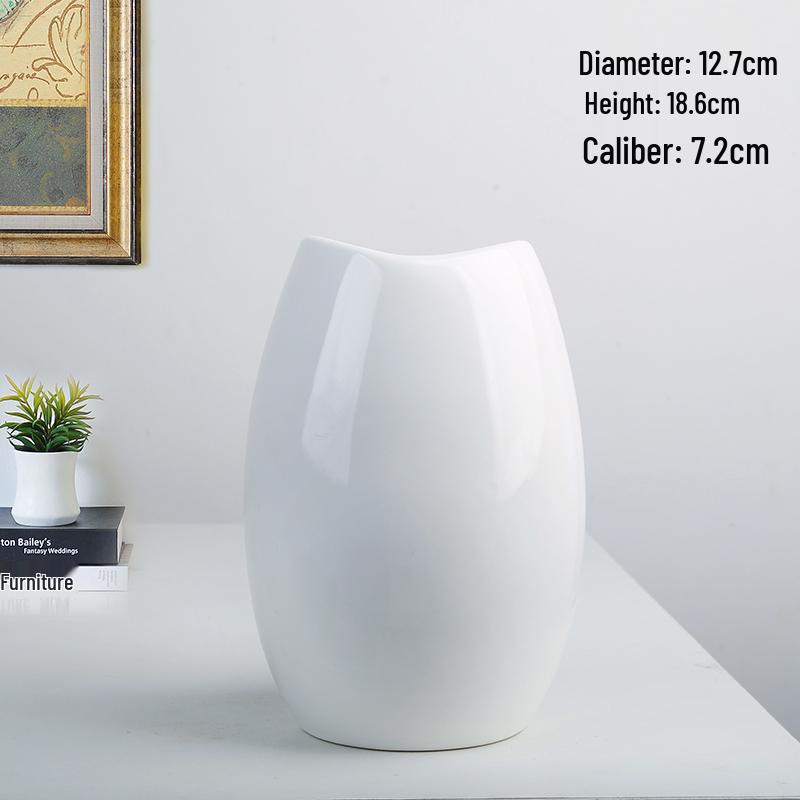 

Minimalist White Ceramic Vase for Dry Flowers – Modern Floral Art Display for Home
