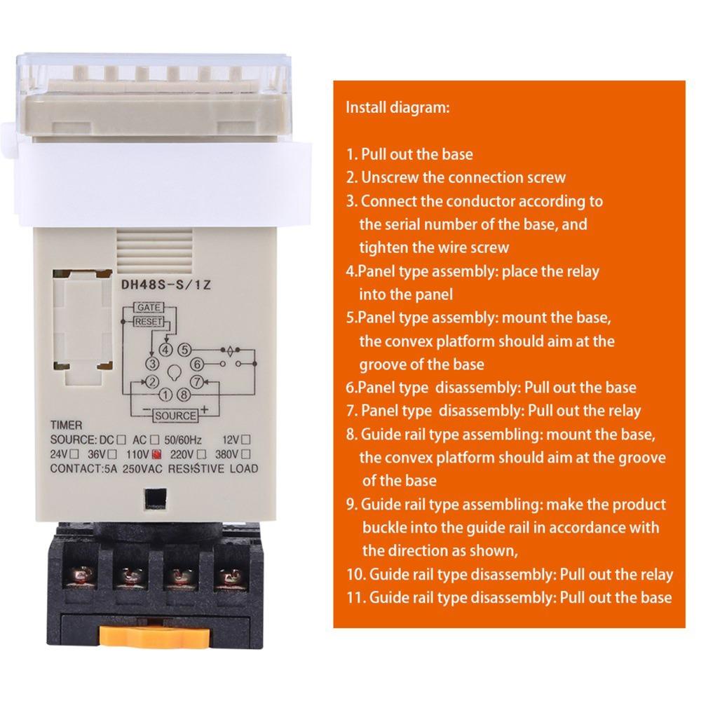 DH48S-S Time Relay 0.1s~99h DH48S-S Time Relay Precision Timing Relays  Industrial Control