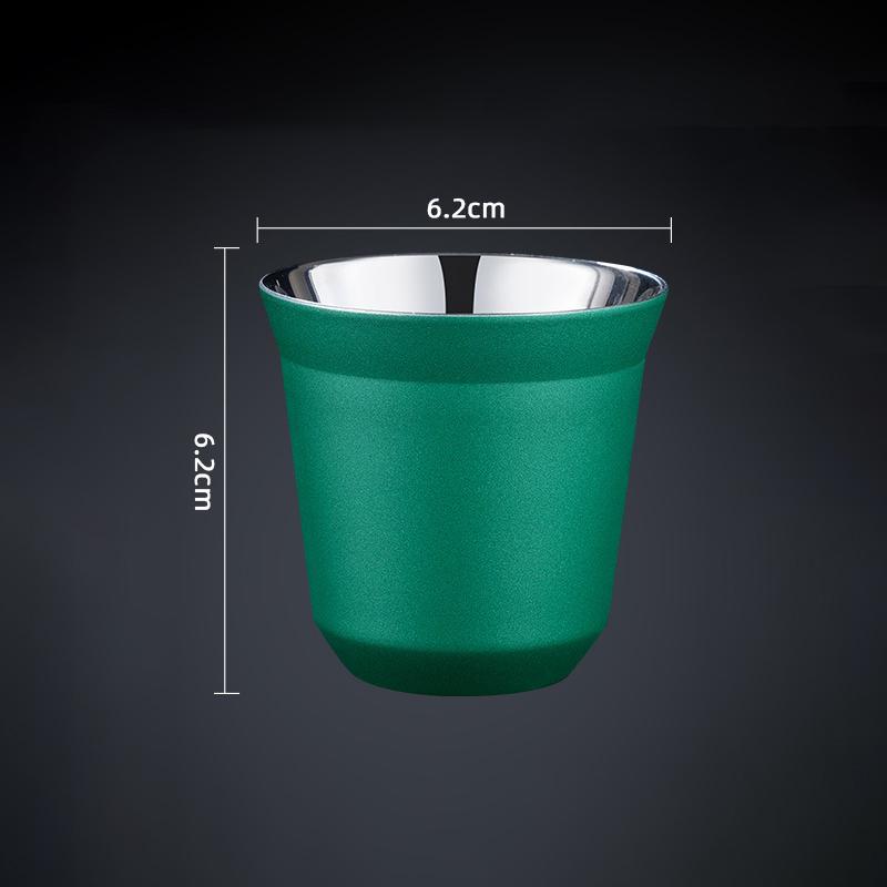 80ML Espresso Mugs Stainless Steel Coffee Milk Water Drink Breakfast Cups 304 Insulated Double Wall Dishwasher Safe Texture